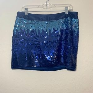 🔥Sale🔥 Ladies Express Studio Design Blue Sequined Mini Skirt Size 10